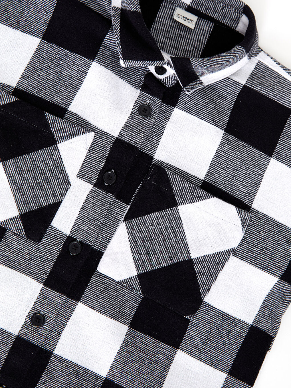 Plaid Long Sleeve Gabardine Girl Shirt-2