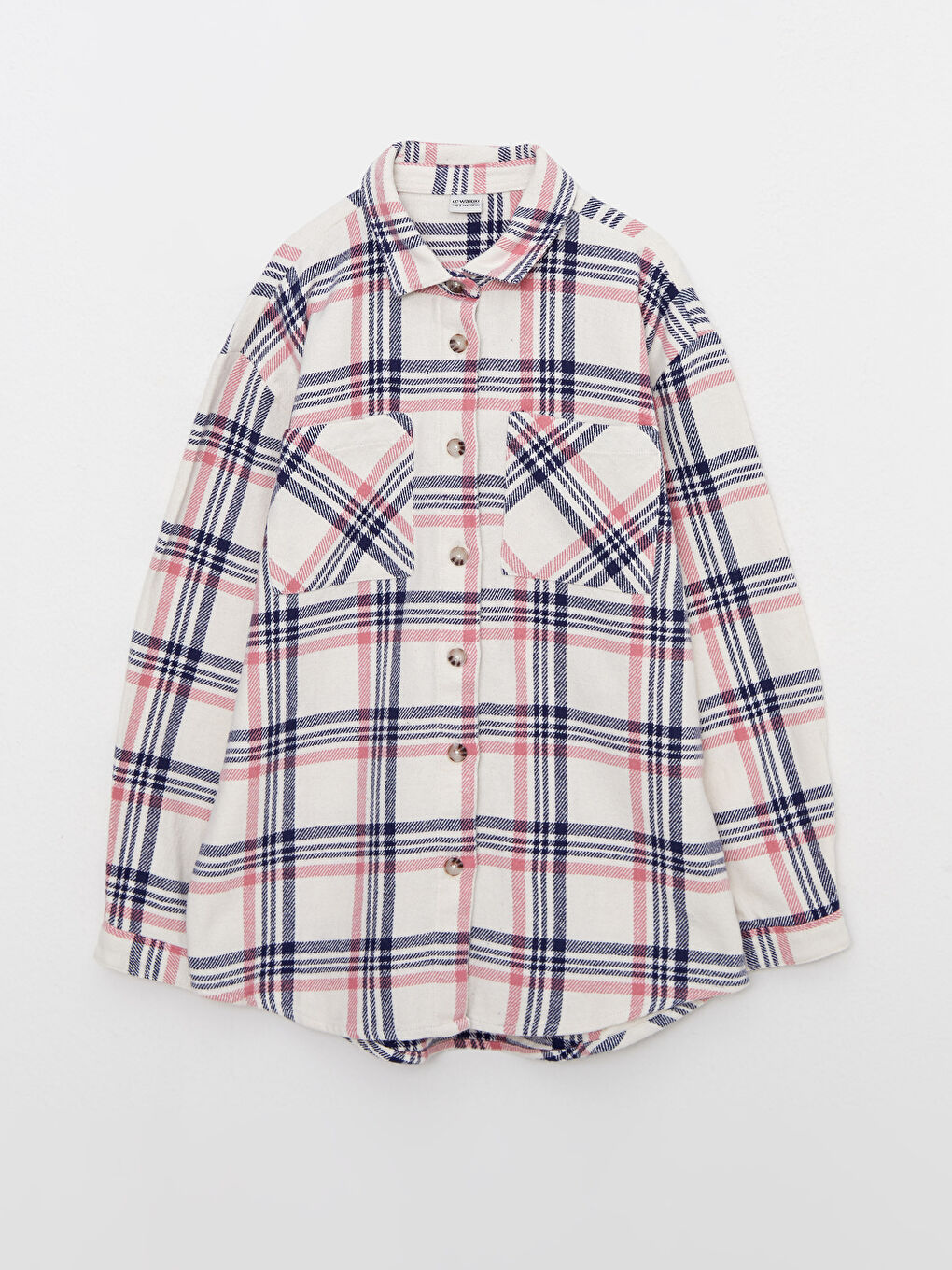 Chemise Fille à Manches Longues en Gabardine Écossaise
