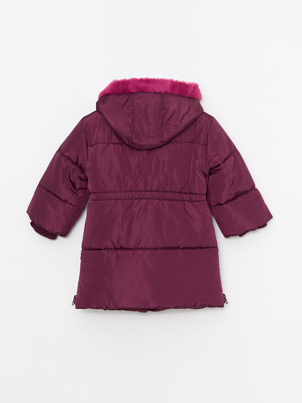 Капюшонды ұзын жеңді негізгі қыз балаға арналған пальто-1
