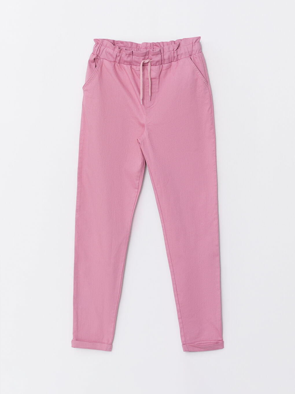 بنطلون بناتي جبردين أساسي بخصر مطاطي