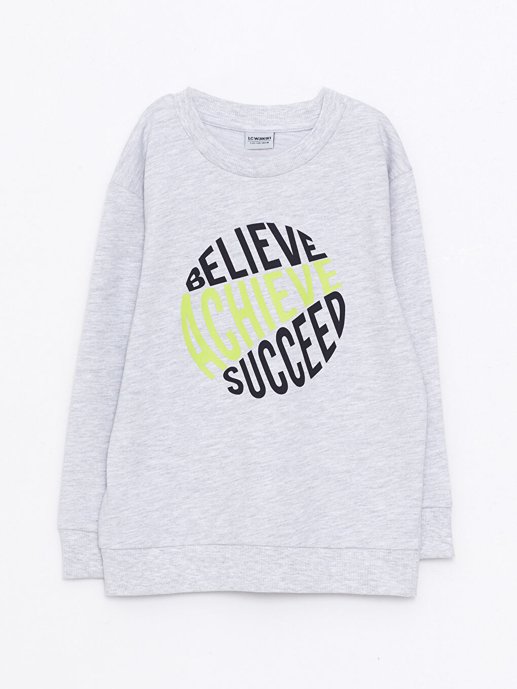 Crew Neck Printed Long Sleeve Boys' Sweatshirt