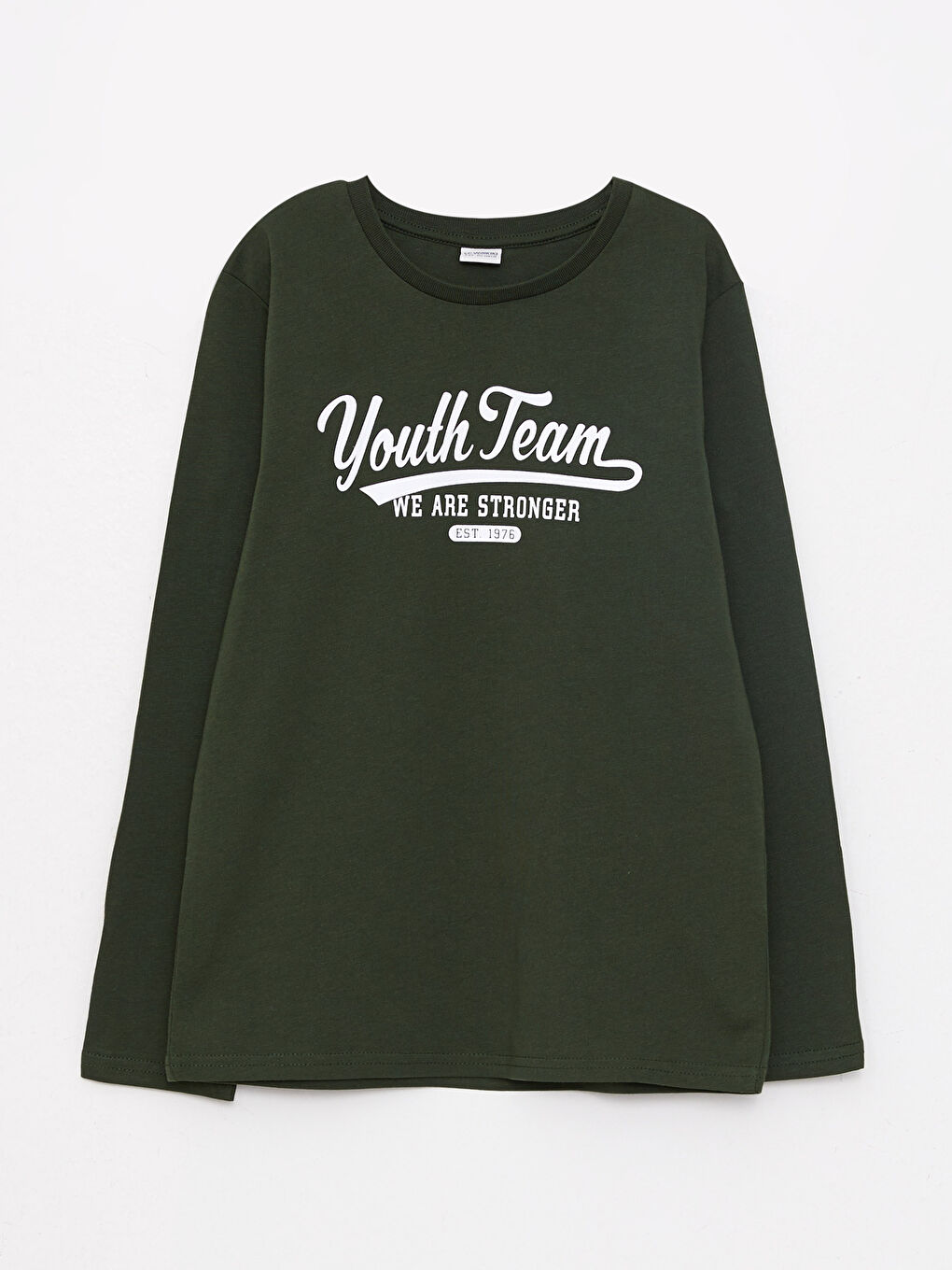 Crew Neck Printed Long Sleeve Cotton Boy T-shirt