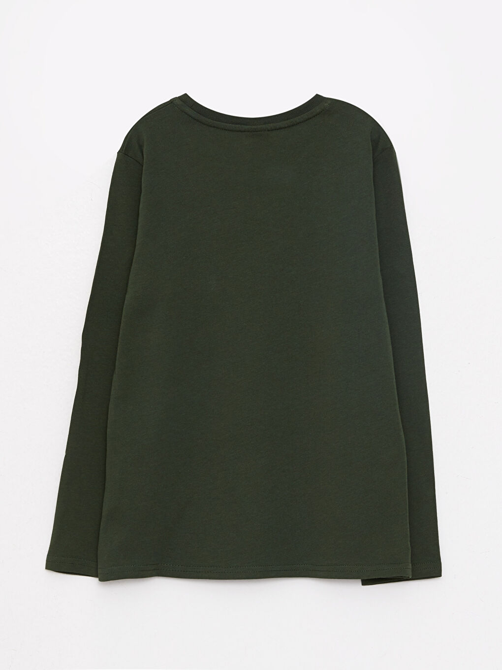 Crew Neck Printed Long Sleeve Cotton Boy T-shirt-1