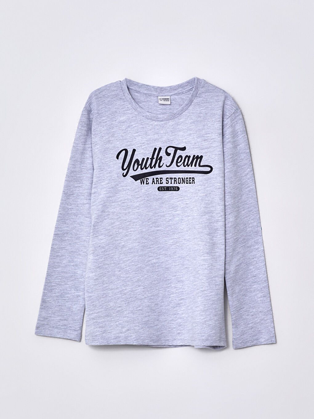 LCW Kids Crew Neck Printed Long Sleeve Cotton Boy T-shirt -W23794Z4-LAK