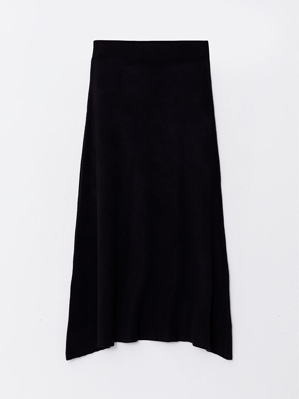 Siyah Düz Triko Kadın Etek-5