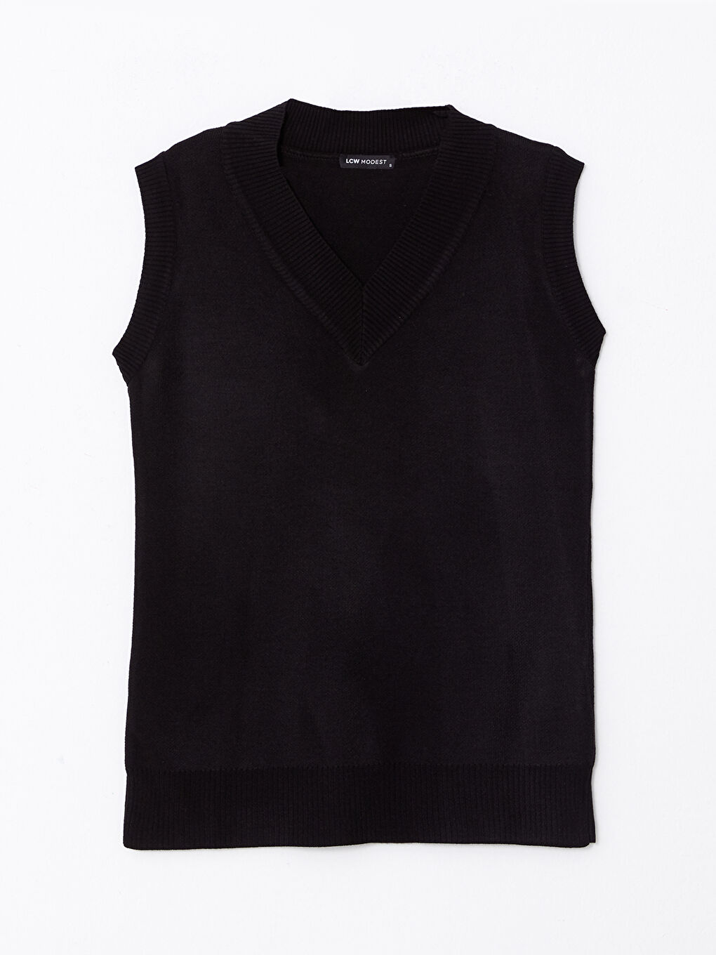 LC Waikiki Women's V Neck Plain Knitwear Sweater Vest -W23801Z8-RQN