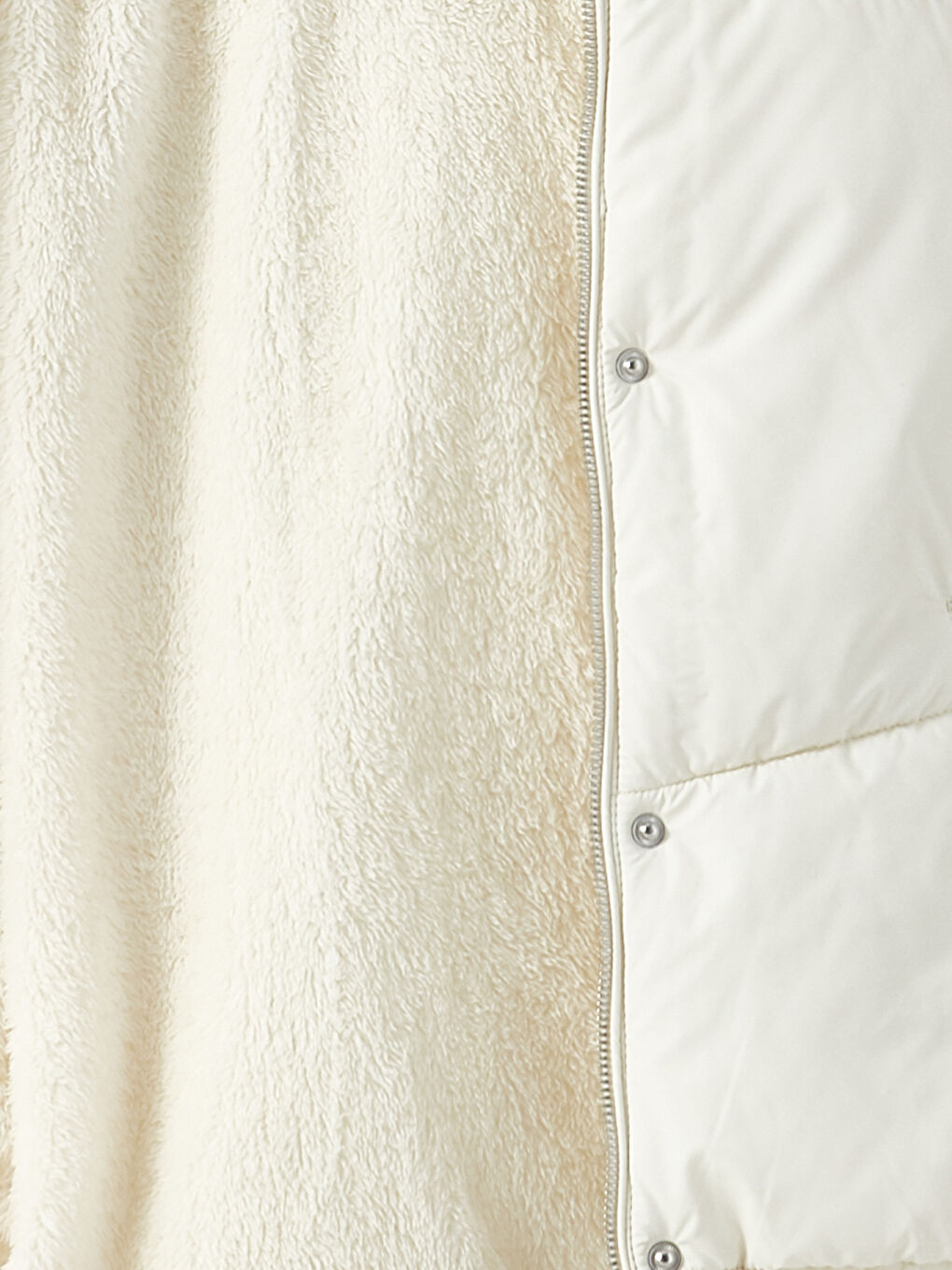 Ekru Kadın Kapüşonlu Düz Şişme Mont-8