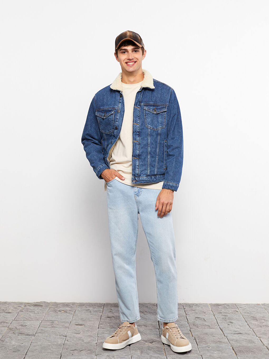 LCW Jeans Regular Fit Denim-Mantel für Herren mit Kragen -W23816Z8-H45