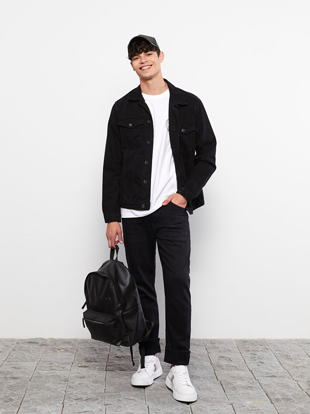 LCW Jeans Siyah Standart Kalıp Erkek Jean Ceket