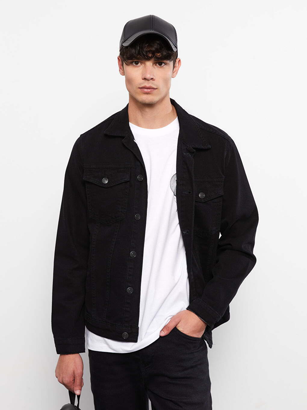LCW Jeans Siyah Standart Kalıp Erkek Jean Ceket - 1