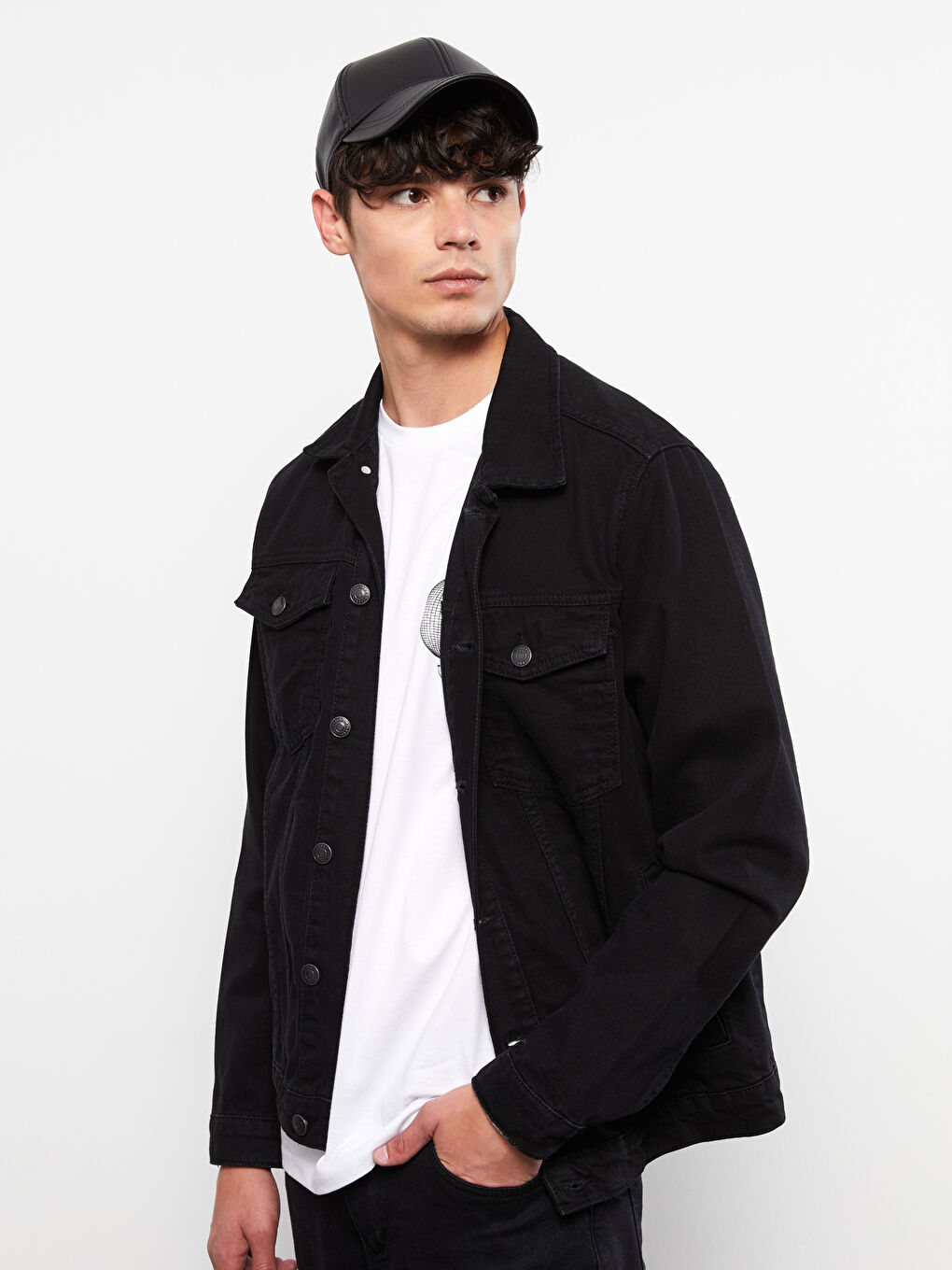 LCW Jeans Siyah Standart Kalıp Erkek Jean Ceket - 2