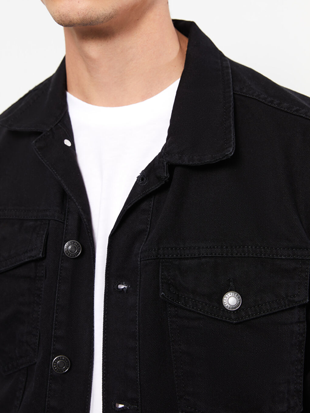 LCW Jeans Siyah Standart Kalıp Erkek Jean Ceket - 3