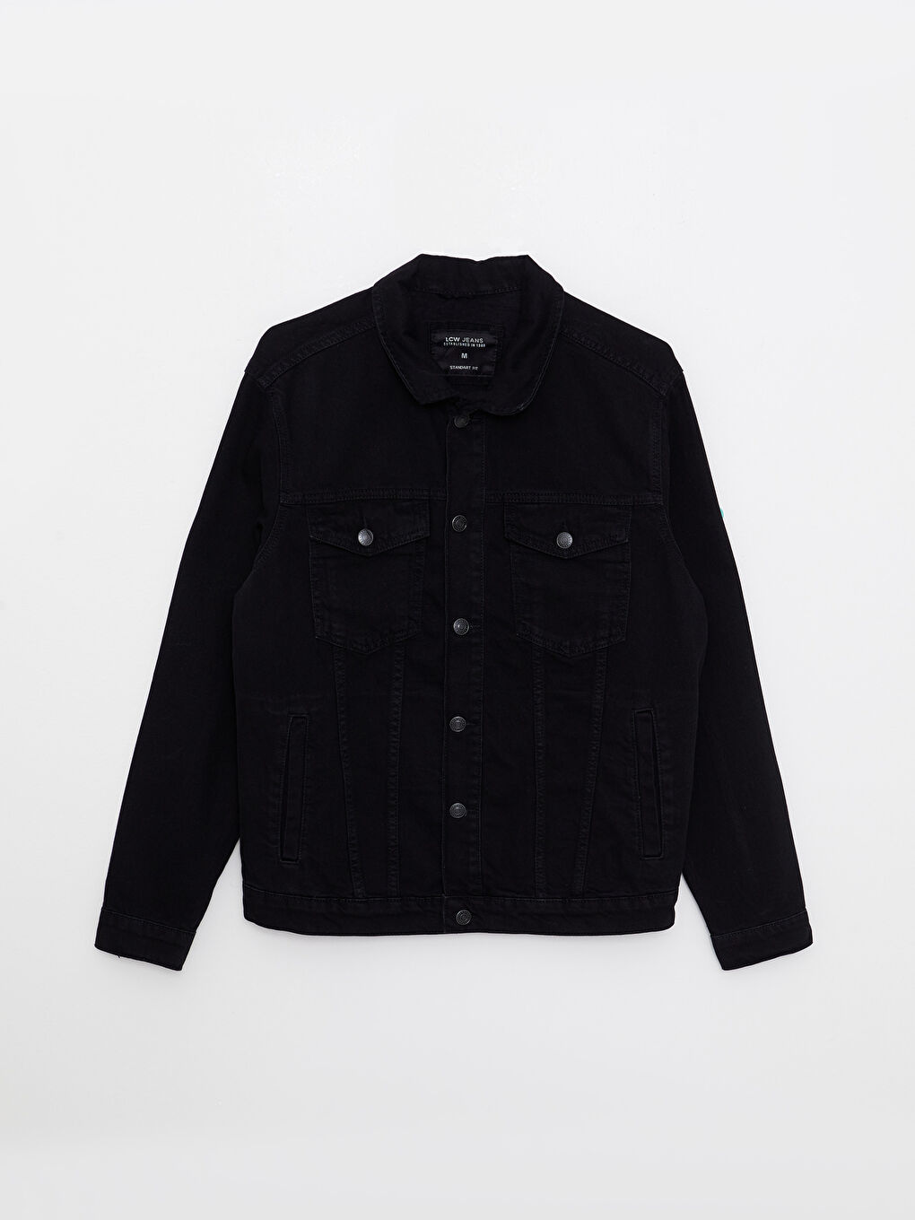 LCW Jeans Siyah Standart Kalıp Erkek Jean Ceket - 5