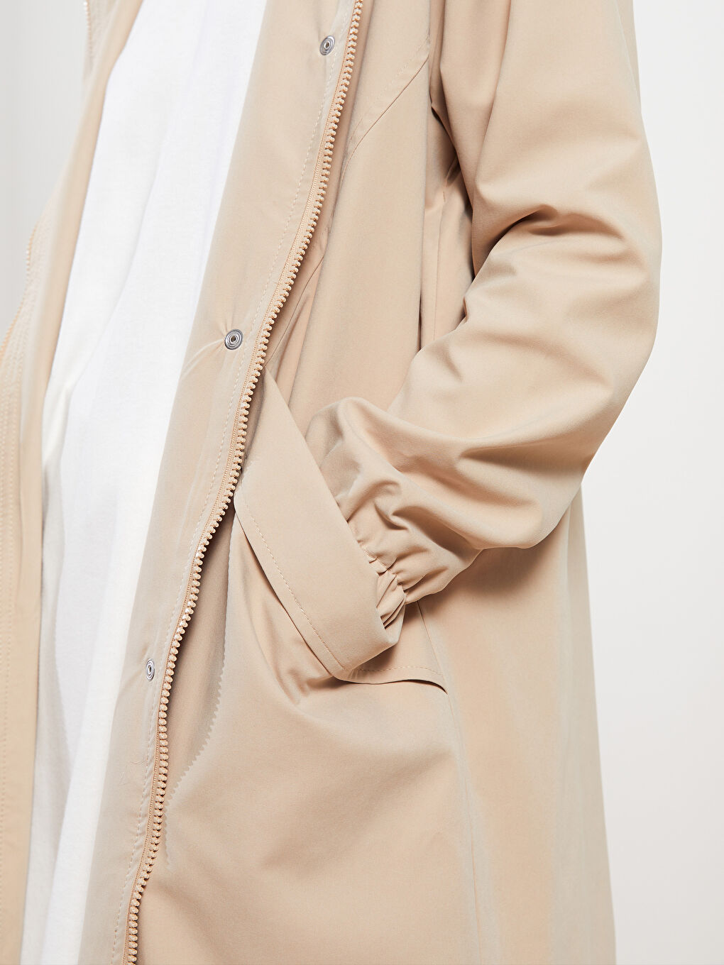 LCW Modest Women's Hooded Plain Coat -W23818Z8-S3X