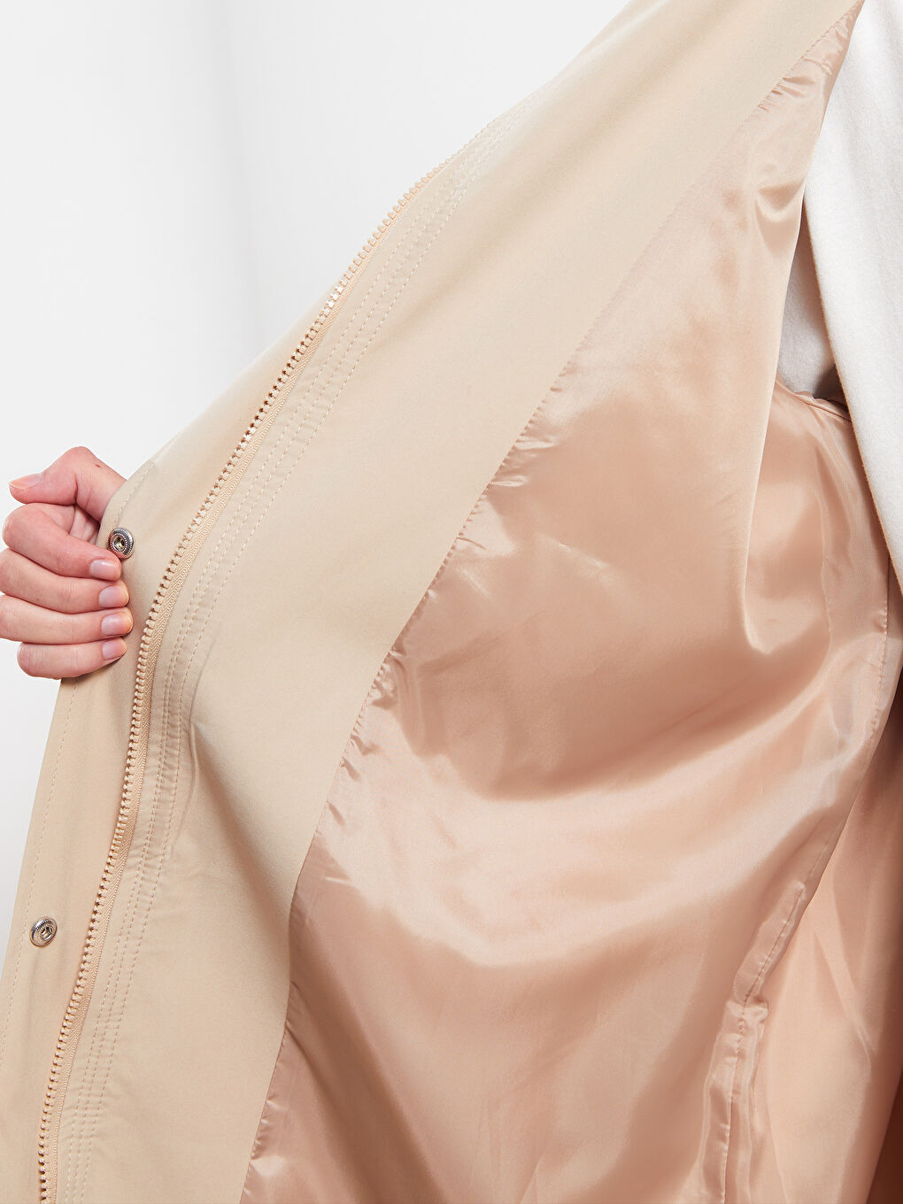 LCW Modest Women's Hooded Plain Coat -W23818Z8-S3X