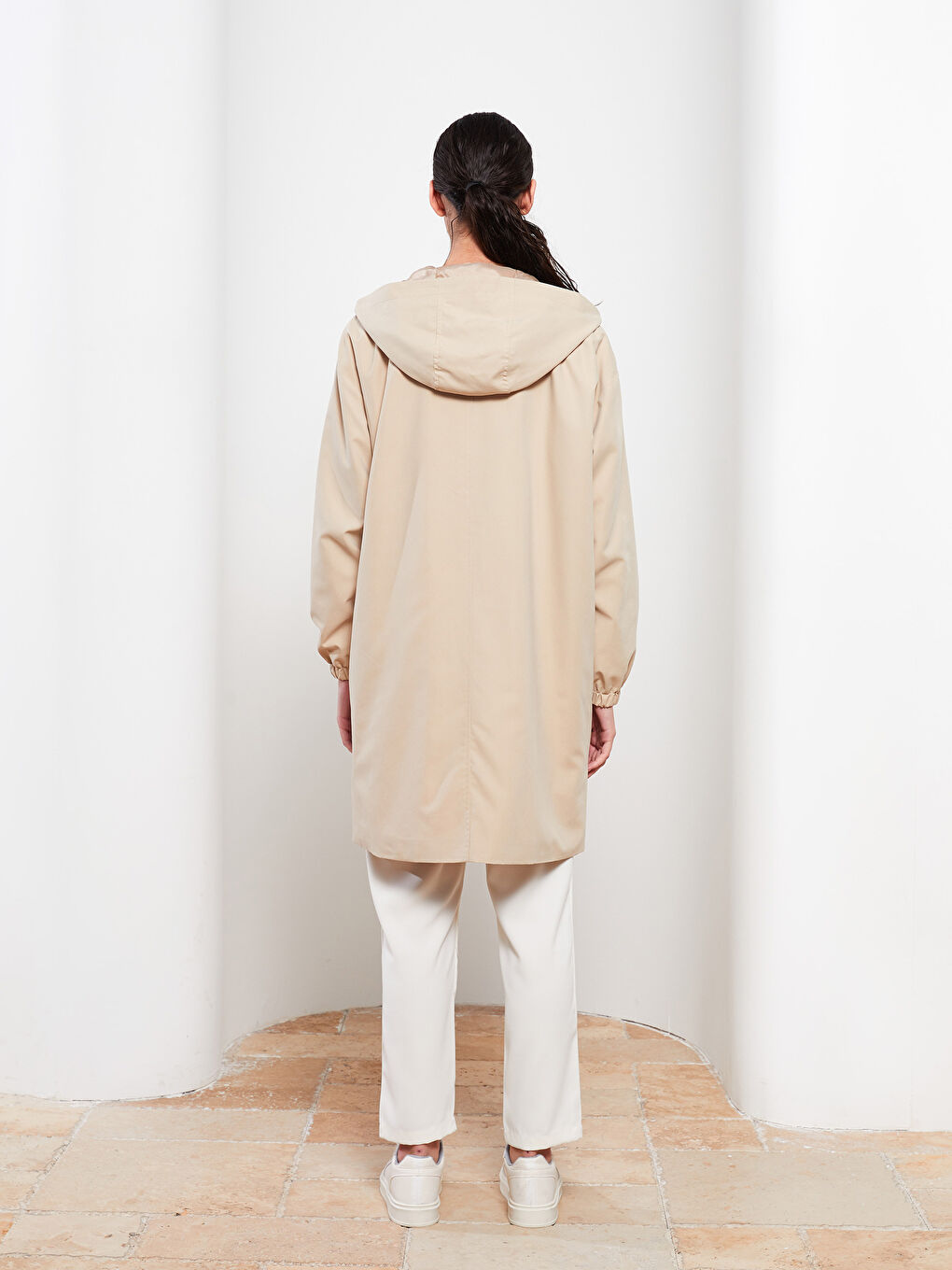 LCW Modest Women's Hooded Plain Coat -W23818Z8-S3X