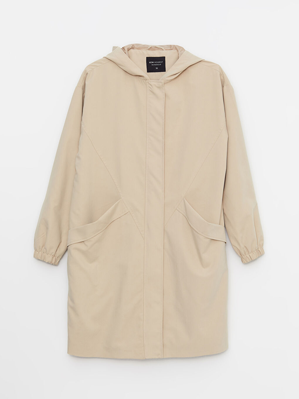LCW Modest Women's Hooded Plain Coat -W23818Z8-S3X
