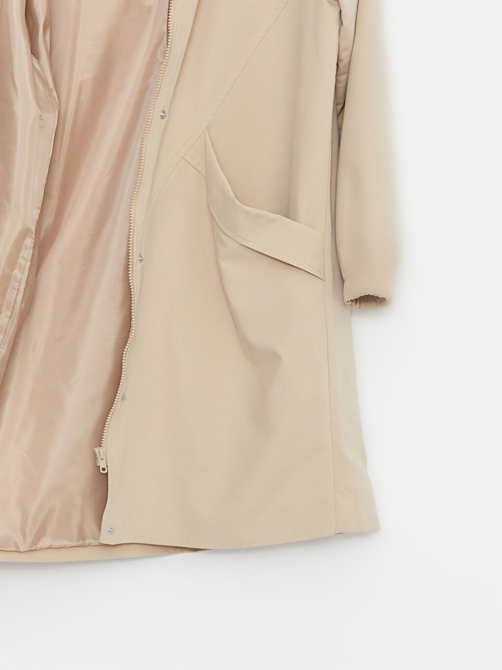LCW Modest Women's Hooded Plain Coat -W23818Z8-S3X