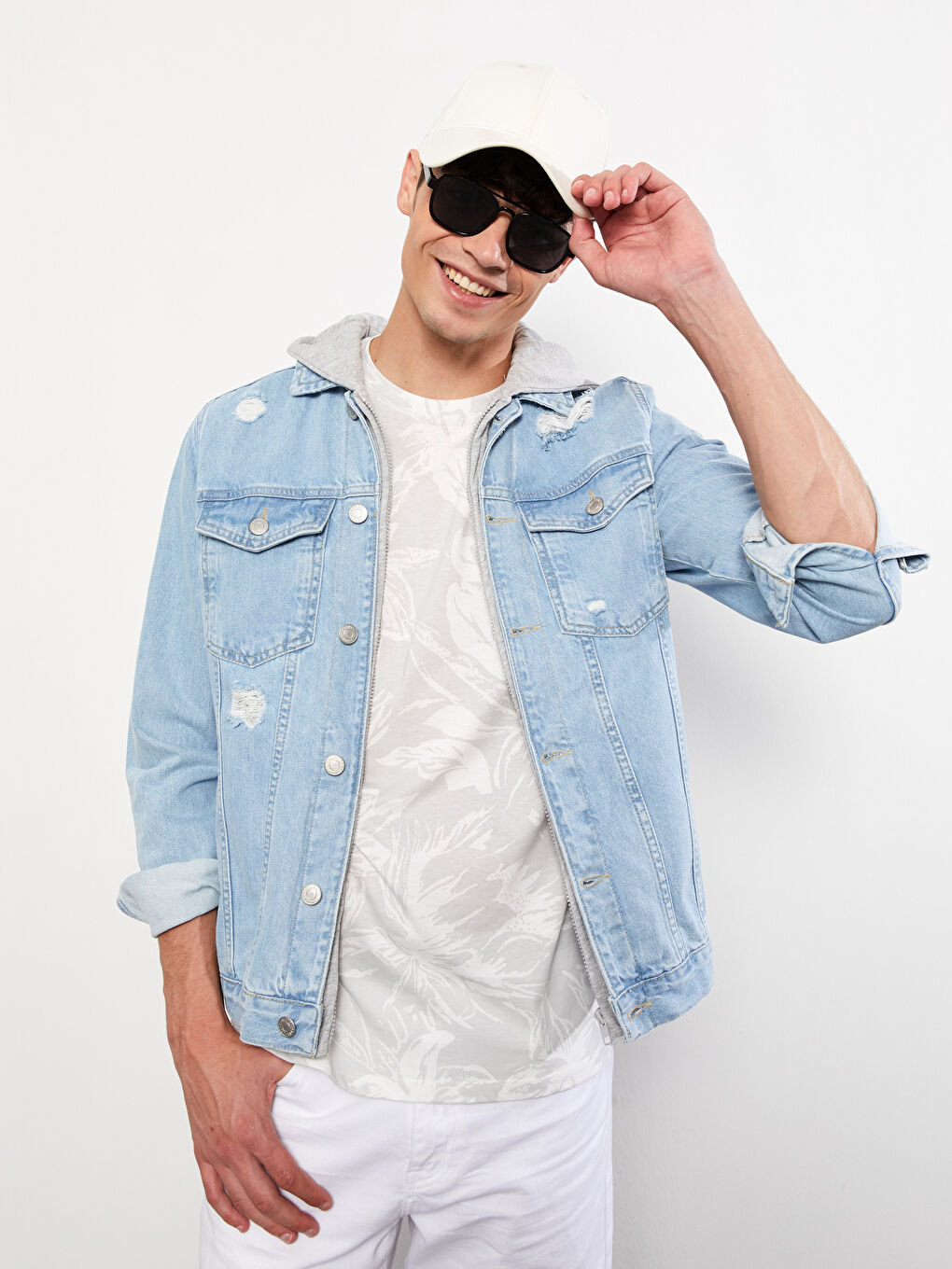 LCW Jeans Regular Fit Hooded Men's Denim Jacket -W23822Z8-311