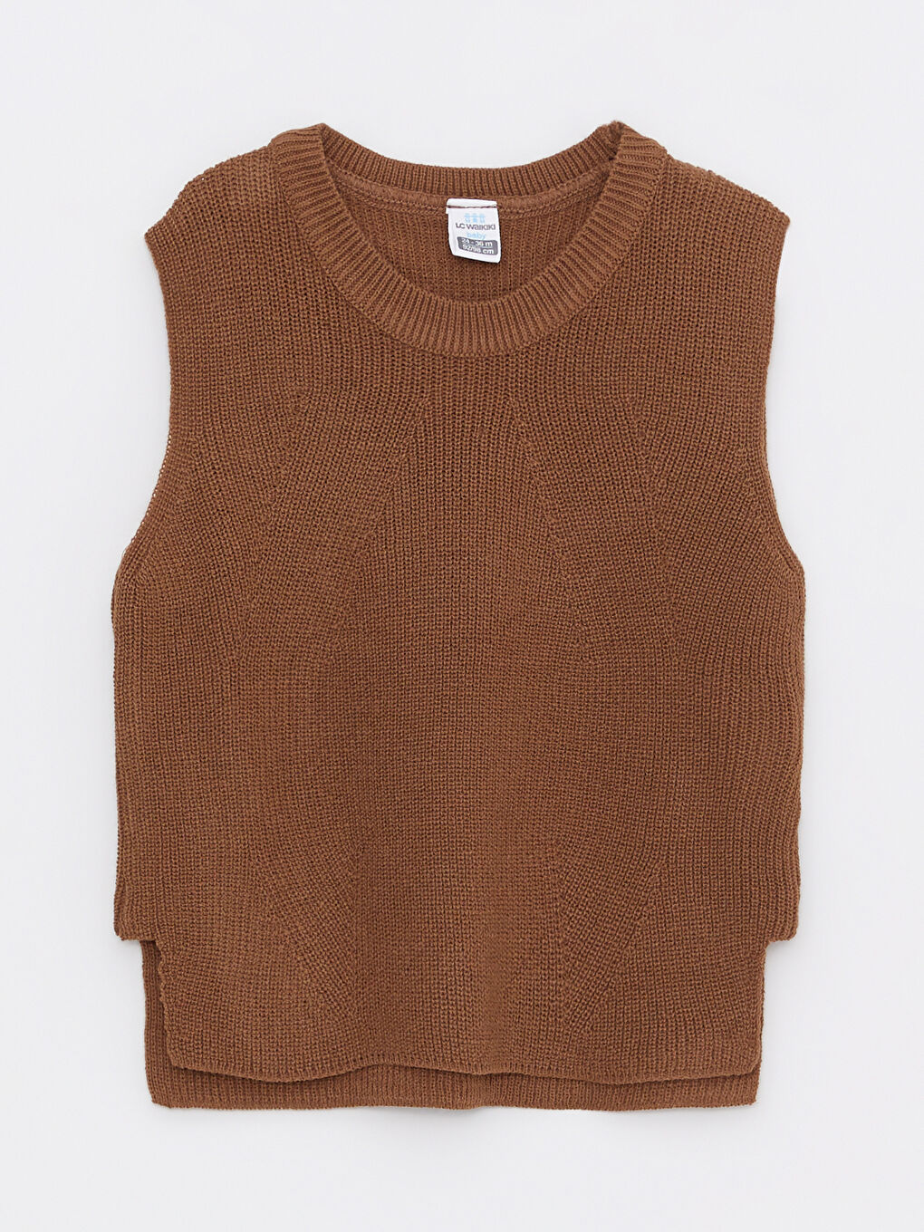 Kahverengi Bisiklet Yaka Basic Erkek Bebek Triko Süveter ve Tayt 2'li Takım-1