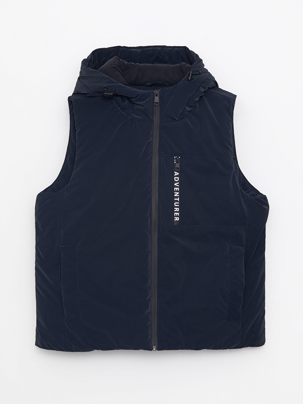 Siyah Kapüşonlu Baskılı Kadın Outdoor Şişme Yelek-12