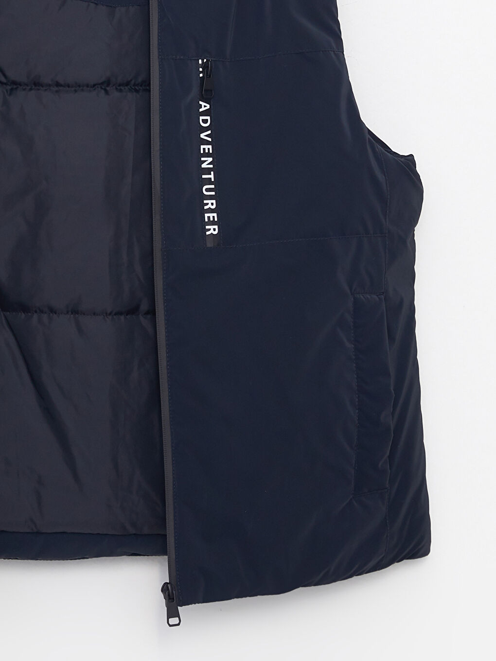 Siyah Kapüşonlu Baskılı Kadın Outdoor Şişme Yelek-13