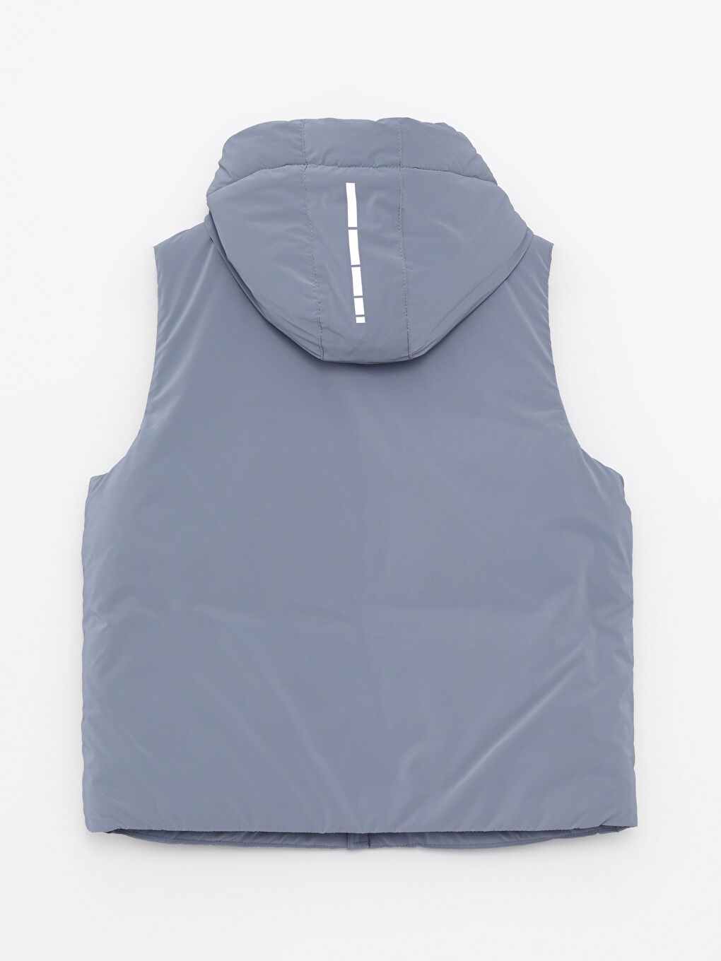 Gri Kapüşonlu Baskılı Kadın Outdoor Şişme Yelek-8