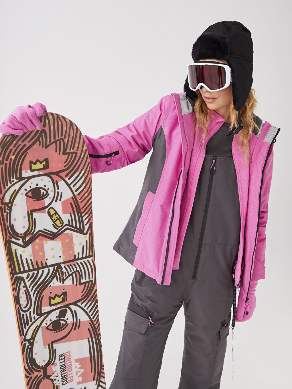 LC Waikiki Hooded Color Block Long Sleeve Women's Ski Jacket -W23841Z8-GWG