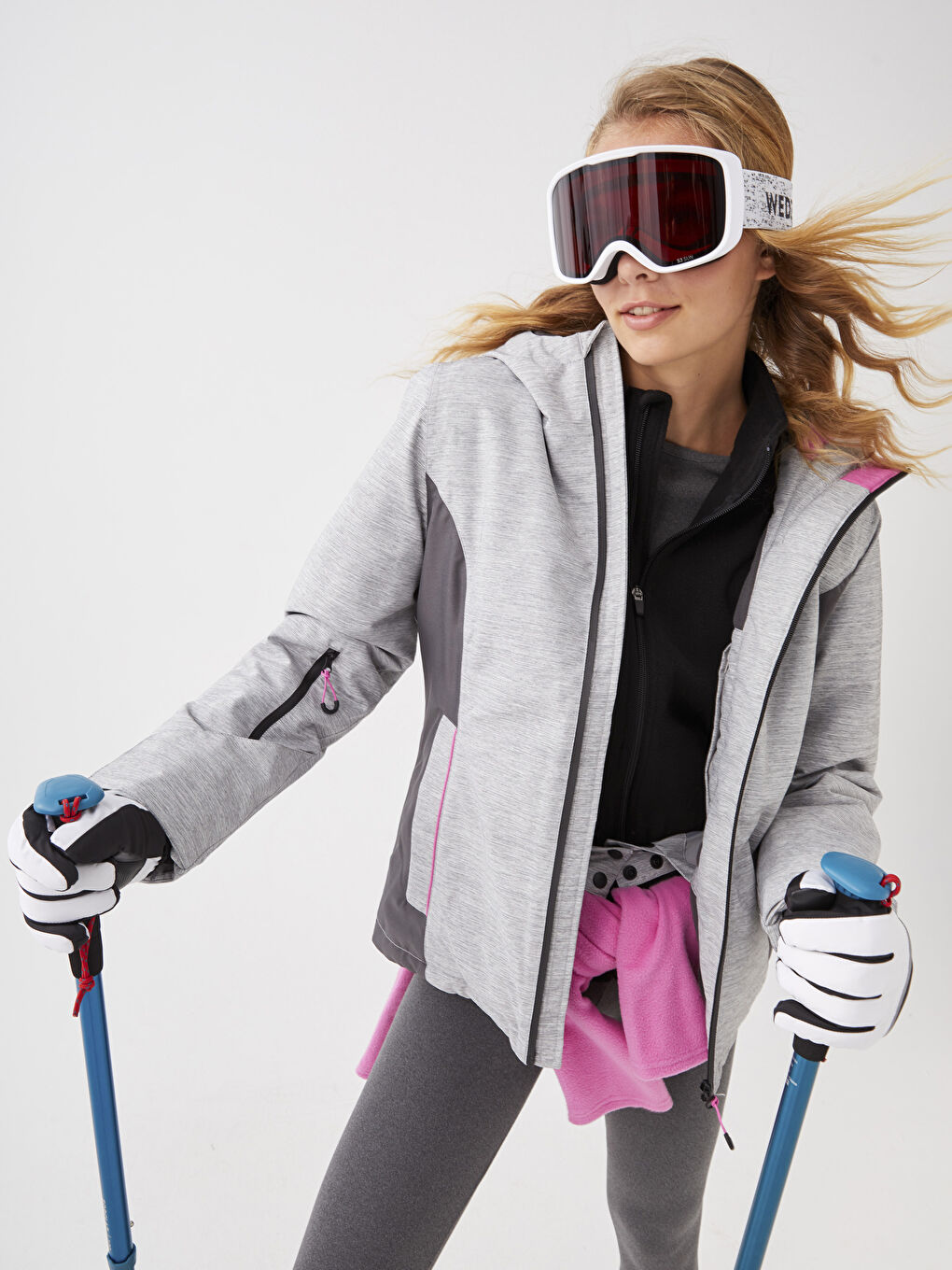 LCW OUTDOOR Hooded Color Block Long Sleeve Women's Ski Jacket -W23841Z8-S8P