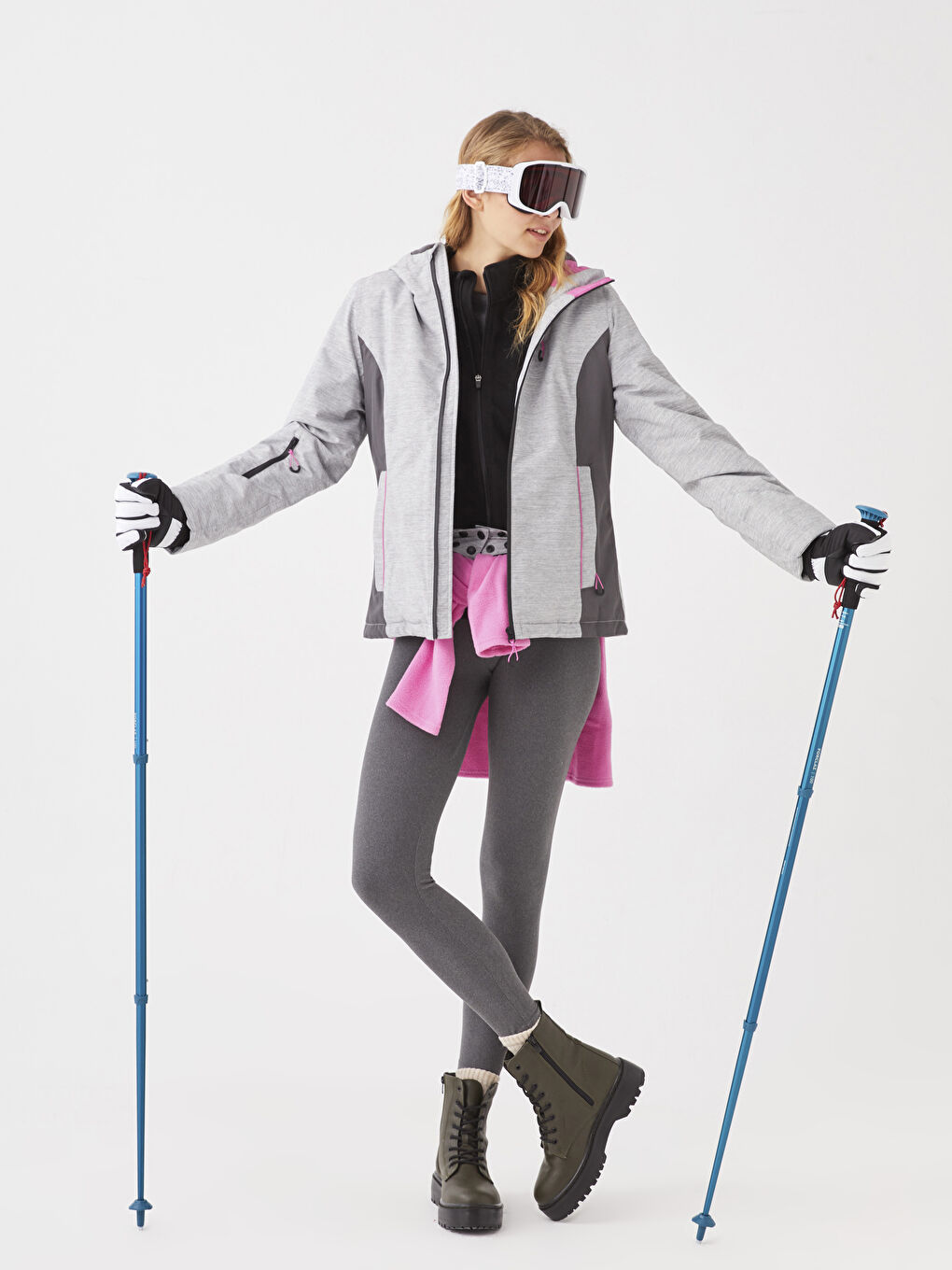 LCW OUTDOOR Hooded Color Block Long Sleeve Women's Ski Jacket -W23841Z8-S8P