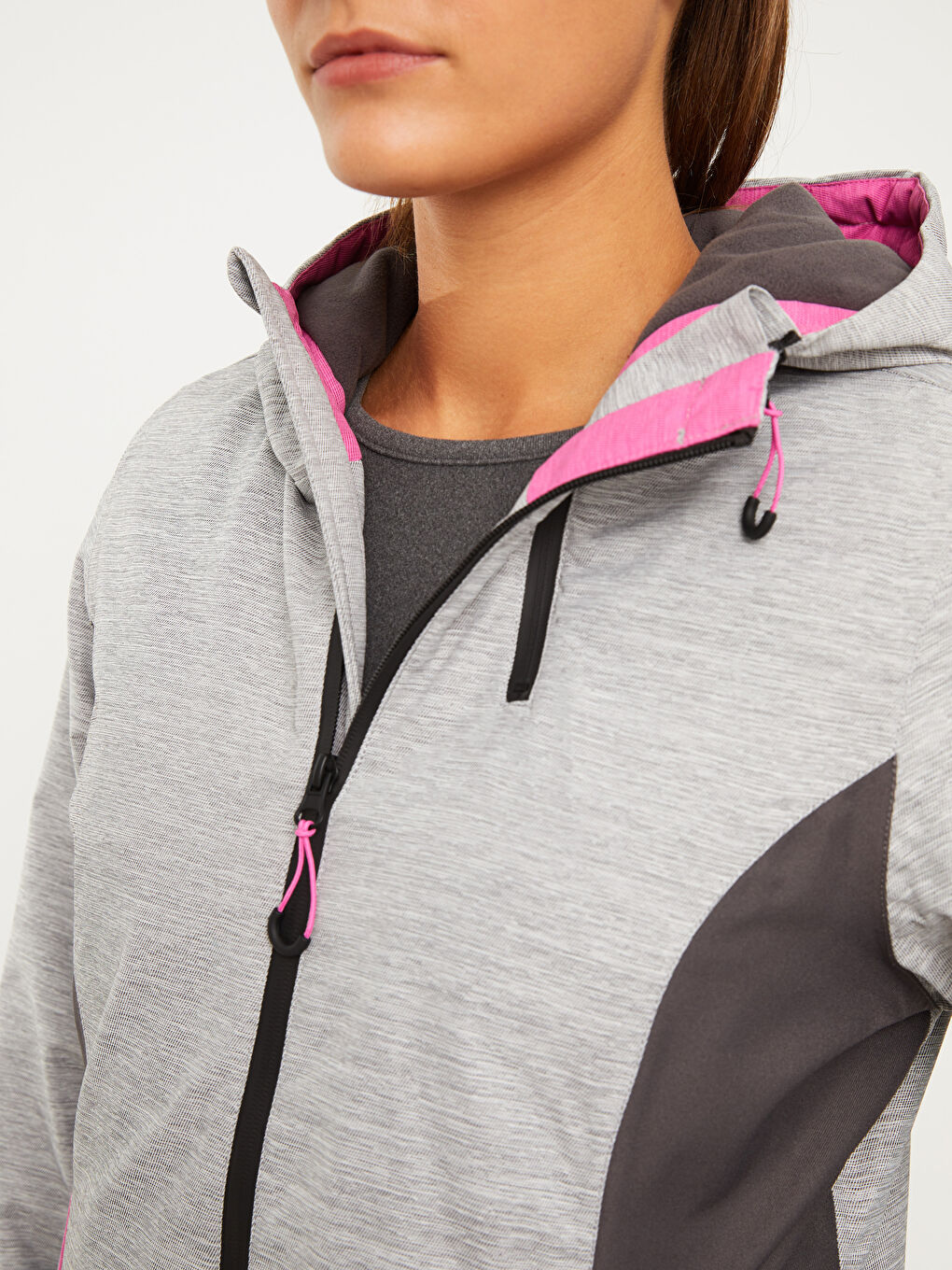 LCW OUTDOOR Hooded Color Block Long Sleeve Women's Ski Jacket -W23841Z8-S8P