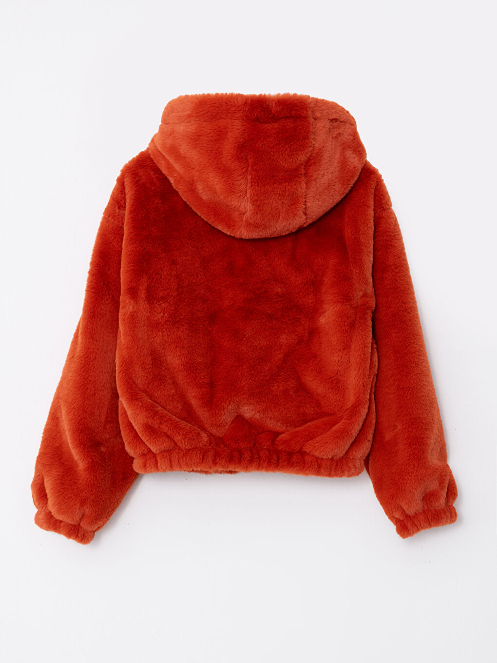 Mit Kapuze Regulär Langarm Plüsch Damenmantel-7