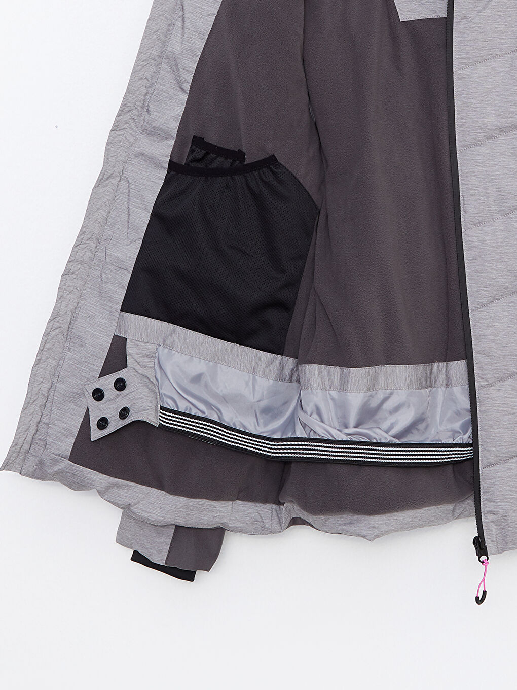 LCW OUTDOOR سترة تزلج نساء بقبّ بلوك ديال الألوان كم طويل -W23843Z8-LAL