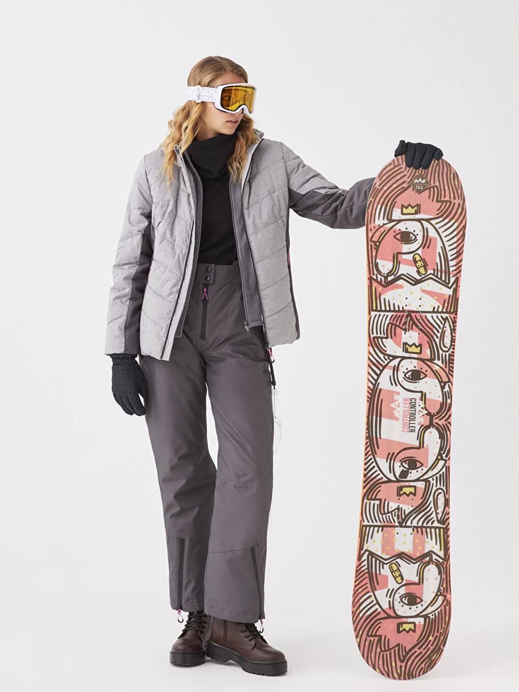 LCW OUTDOOR Reflector Printed Strap Detail Women's Ski Pants -W23848Z8-UXA