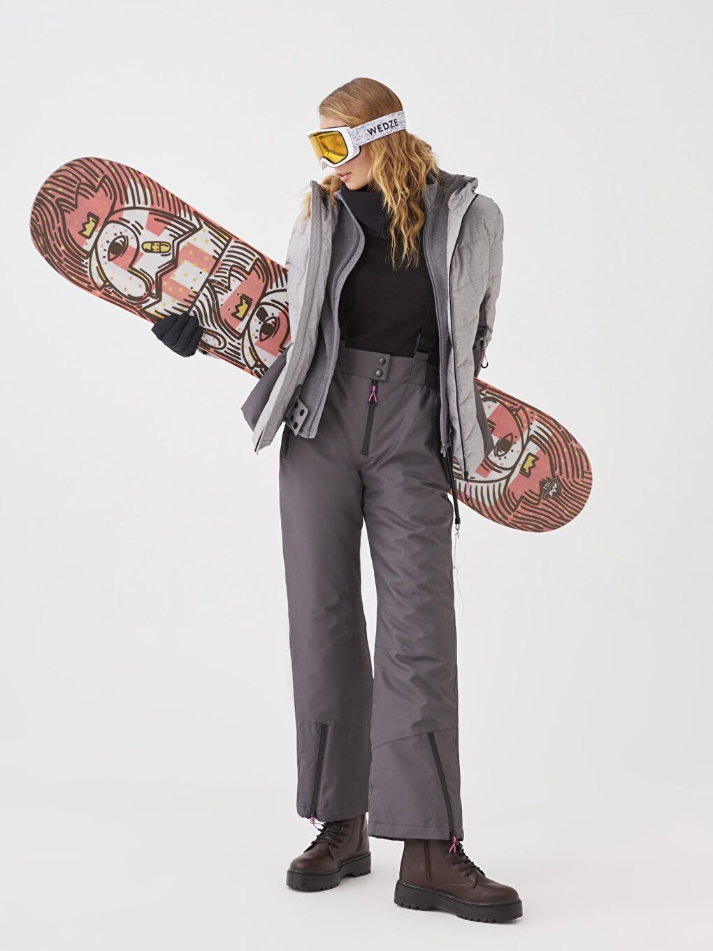 LCW OUTDOOR Reflector Printed Strap Detail Women's Ski Pants -W23848Z8-UXA