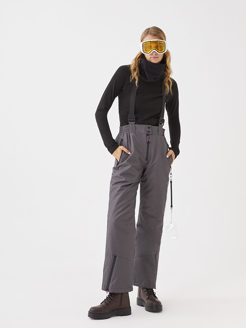 LCW OUTDOOR Reflector Printed Strap Detail Women's Ski Pants -W23848Z8-UXA