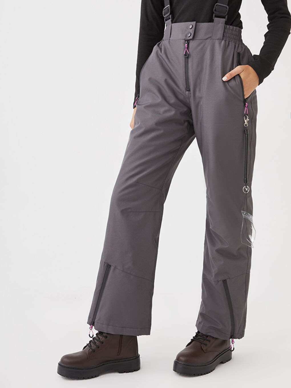 LCW OUTDOOR Reflector Printed Strap Detail Women's Ski Pants -W23848Z8-UXA