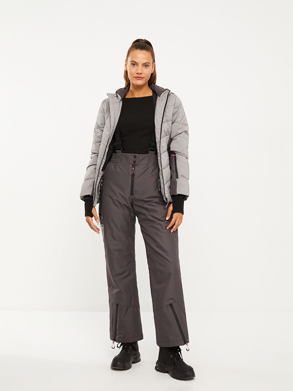 LCW OUTDOOR Reflector Printed Strap Detail Women's Ski Pants -W23848Z8-UXA