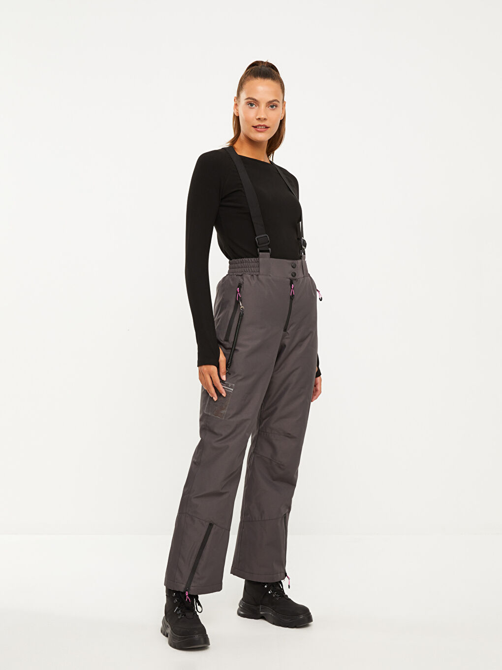 LCW OUTDOOR Reflector Printed Strap Detail Women's Ski Pants -W23848Z8-UXA