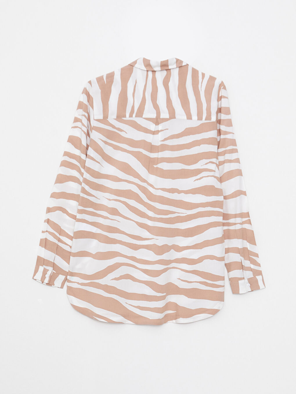 Front Button Closure Patterned Long Sleeve Viscose Women's Shirt-6