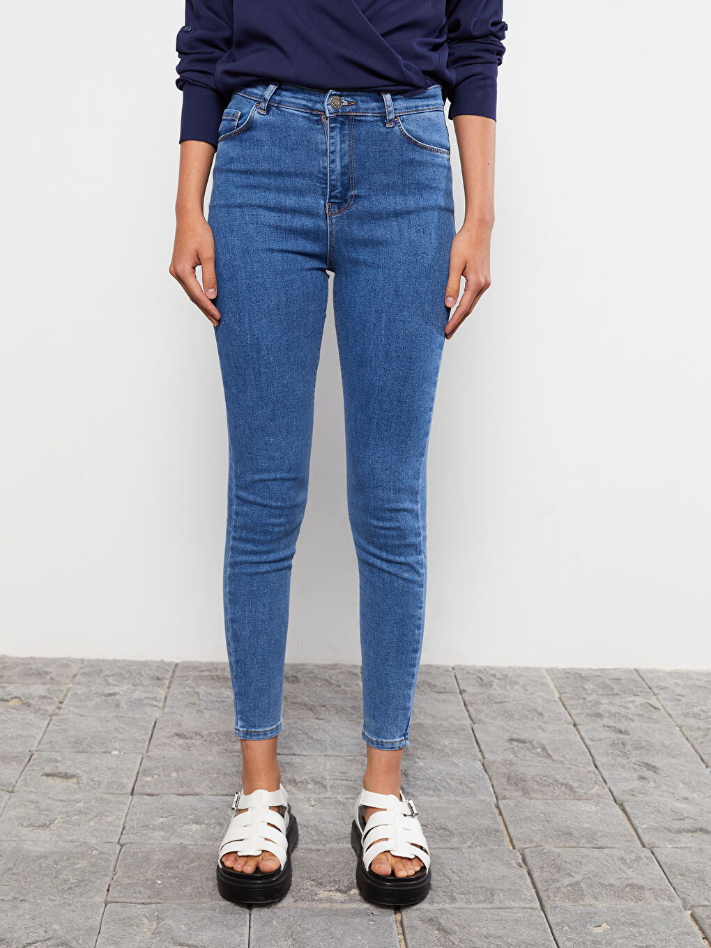 LCW Jeans İndigo Yüksek Bel Jüpiter Süper Skinny Fit Kadın Jean Pantolon - 2