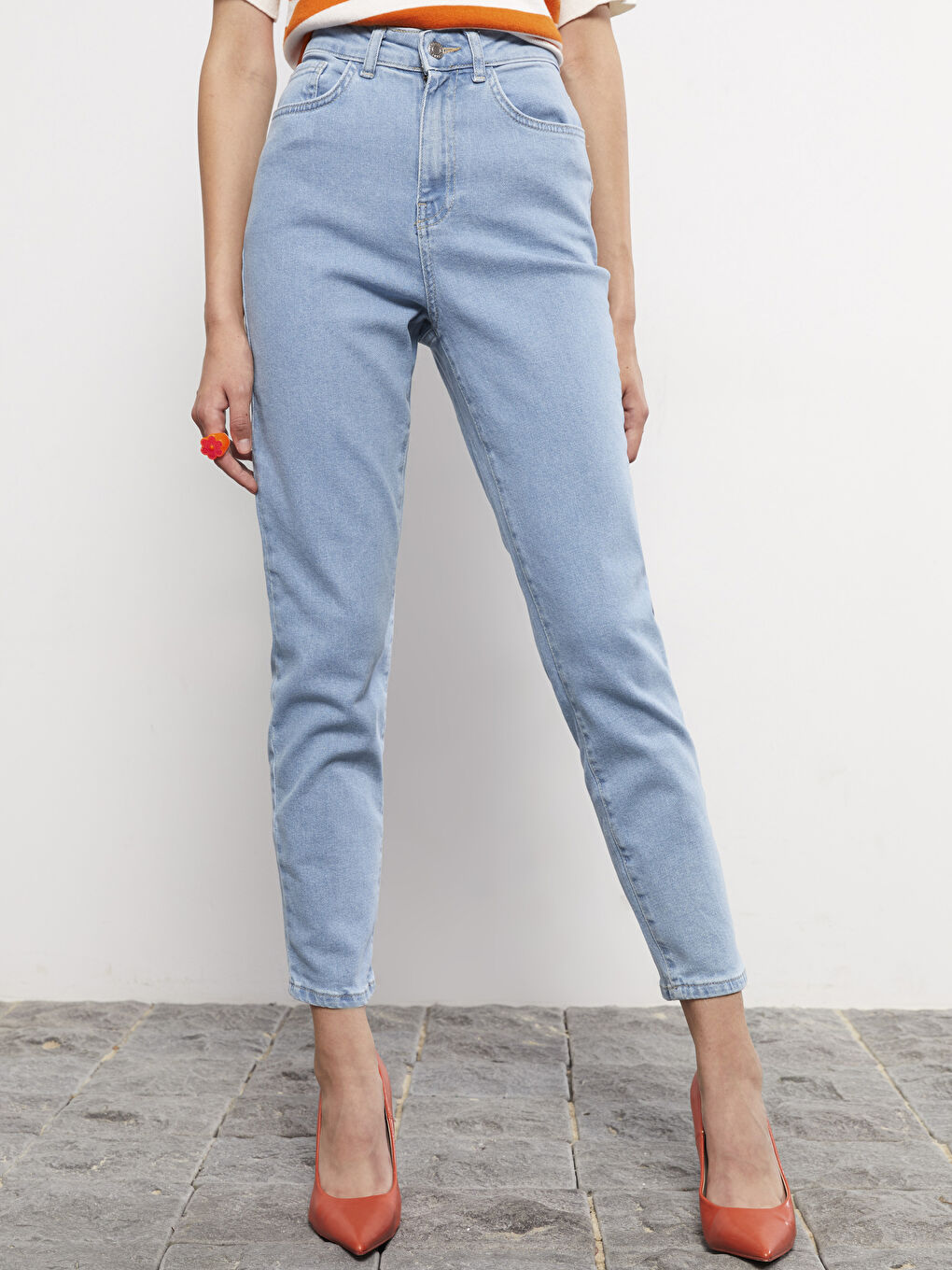 İndigo Kadın Slim Fit Düz Jean Pantolon-2