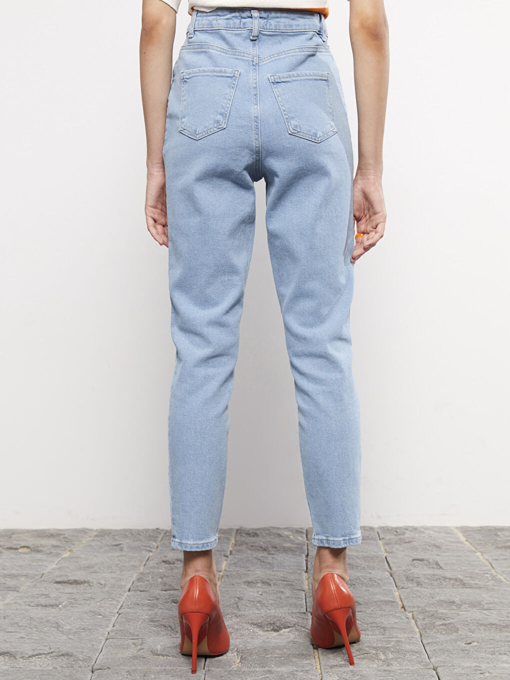 İndigo Kadın Slim Fit Düz Jean Pantolon-4