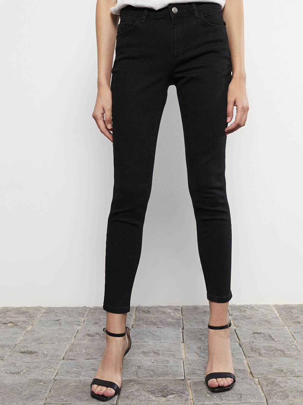 Siyah Mercury Skinny Fit Kadın Rodeo Jean Pantolon-1