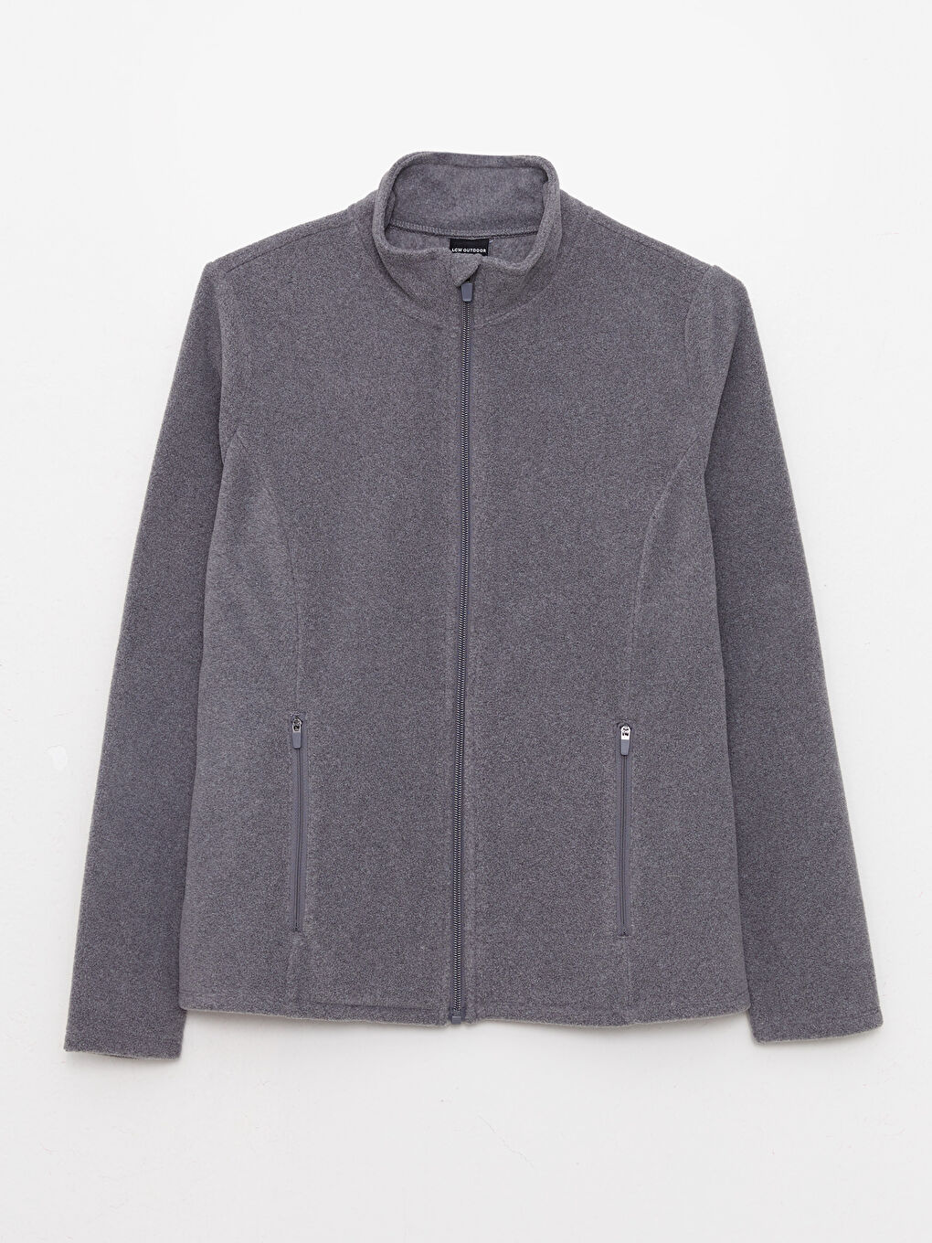 LCW OUTDOOR Stand Up Collar Straight Long Sleeve Fleece Outdoor Women's Cardigan -W23888Z8-LAL