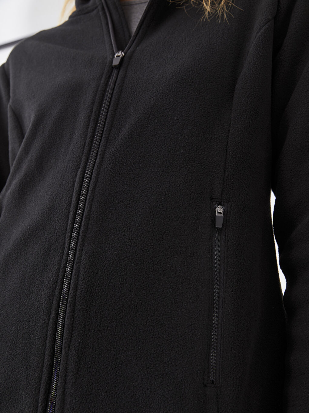 LCW OUTDOOR Turtle Neck Regular Long Sleeve Fleece Women's Cardigan -W23888Z8-CVL