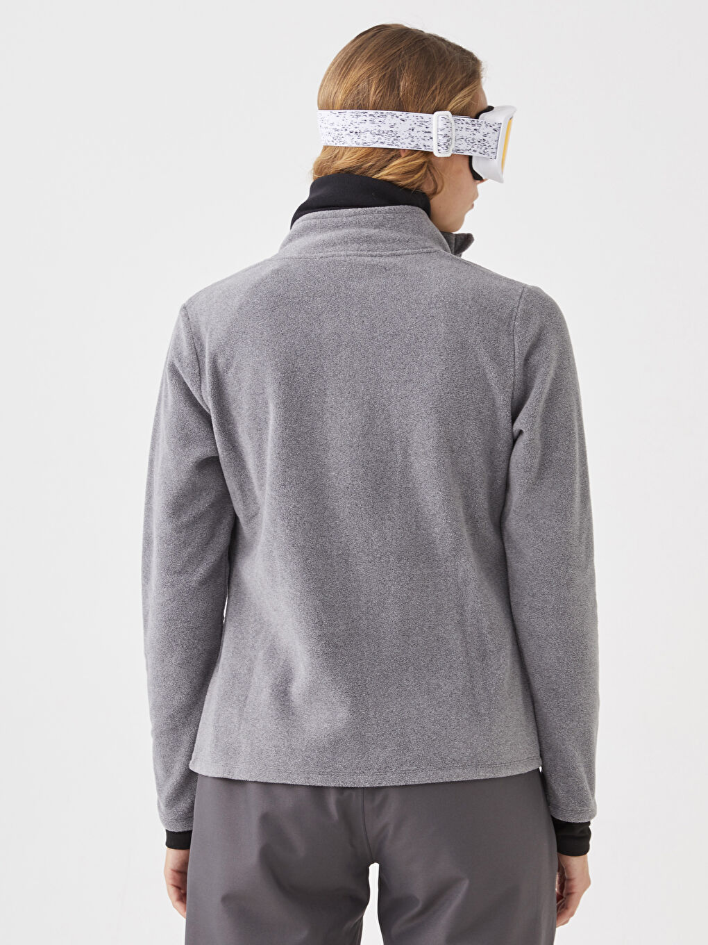 LCW OUTDOOR Stand Up Collar Straight Long Sleeve Fleece Outdoor Women's Cardigan -W23888Z8-LAL