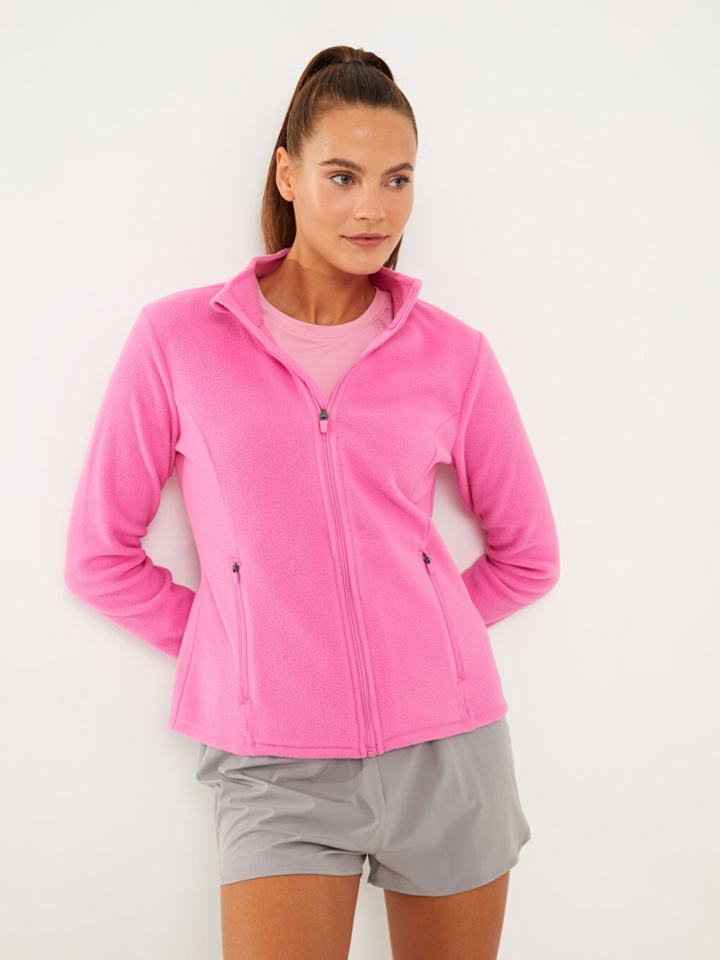 Žena RUŽIČASTA Kardigan-1