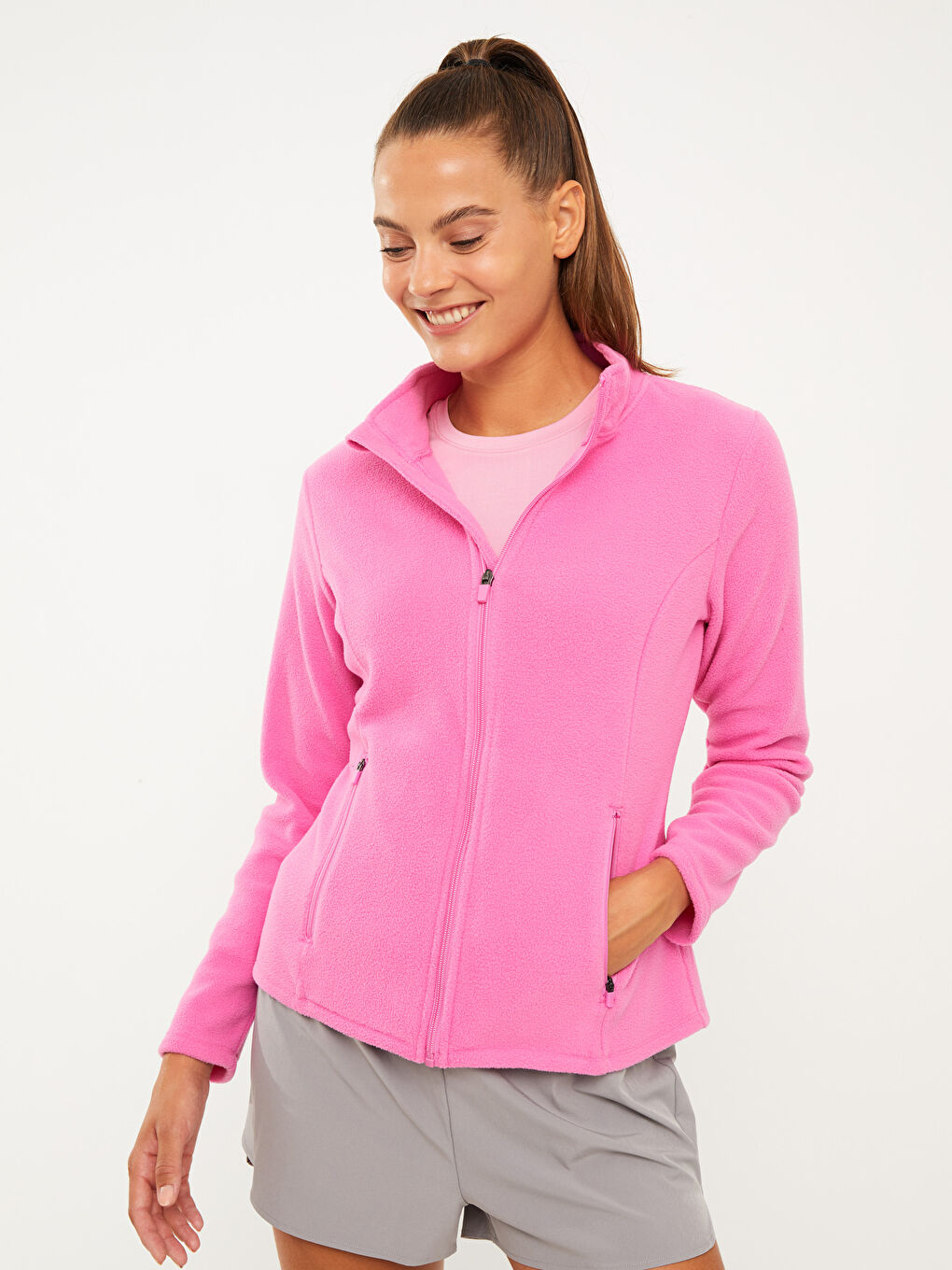 Žena RUŽIČASTA Kardigan-3