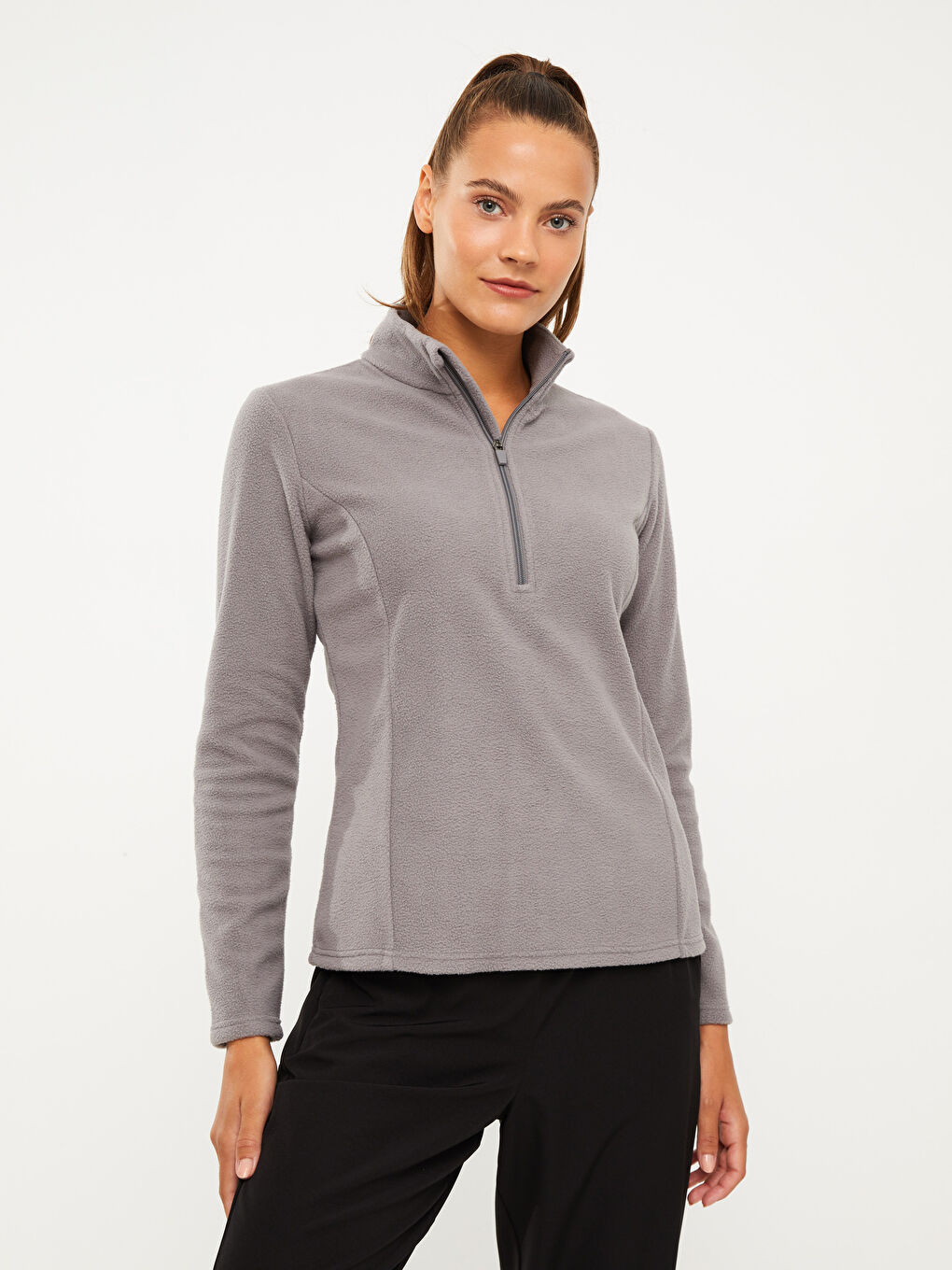 LCW OUTDOOR Dik Yaka Düz Uzun Kollu Kadın Sweatshirt -W23895Z8-UXA